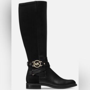 Michael Kors Rory Knee High Riding Boots Black Leather Size 7.5